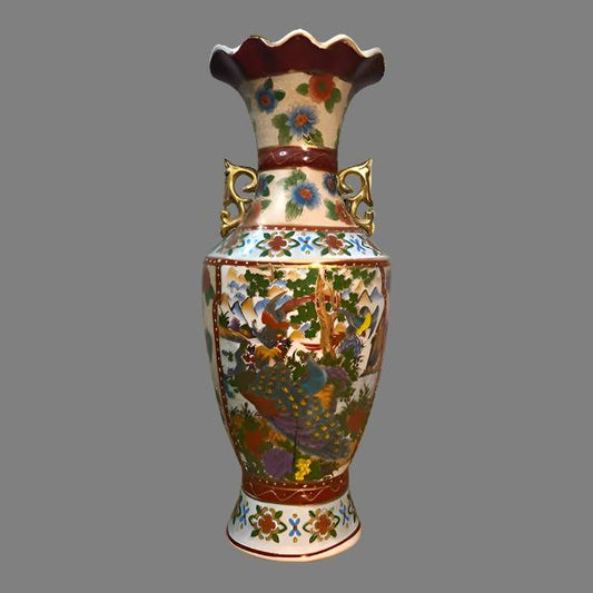 Vintage Tall Decorative Ceramic Jar Vase