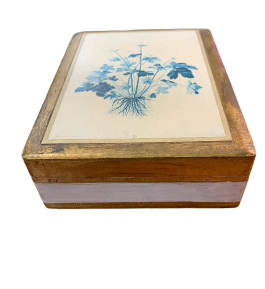 Vintage  Ducci Firenze Florentine Box, Powder Blue and Gilt.