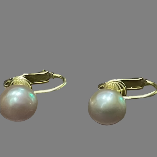 Dangle Earrings Real Cultured Pearls 1/20 14K Gold-Filled Metal