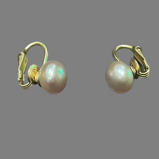 Dangle Earrings Real Cultured Pearls 1/20 14K Gold-Filled Metal