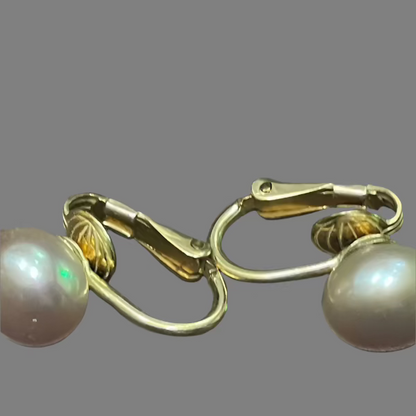 Dangle Earrings Real Cultured Pearls 1/20 14K Gold-Filled Metal