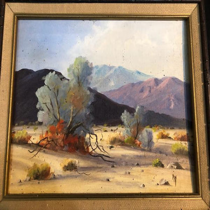 Vintage Oil Painting Desert Landscape