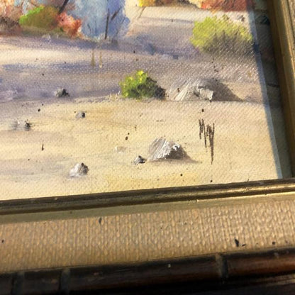 Vintage Oil Painting Desert Landscape